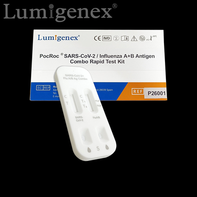 Kit de teste rápido para influenza A B para COVID19 Cotonete nasal de ouro coloidal CE ISO