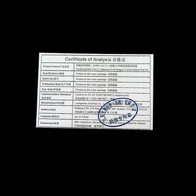 Gripe SARS-CoV-2 um ISO rápido do CE de Kit Colloidal Gold Nasal Swab do teste de B