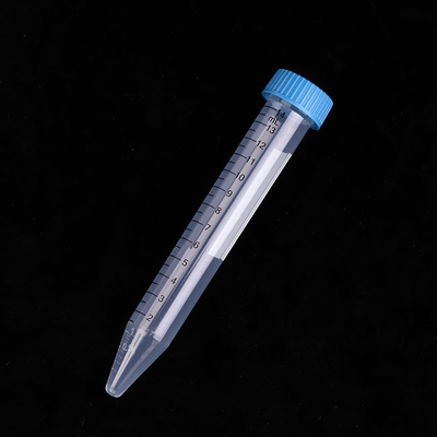 Tubos de centrífuga cônicos transparentes de 15 ml de polipropileno grau médico
