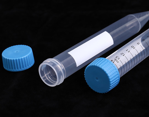 Tubos de centrífuga cônicos transparentes de 15 ml de polipropileno grau médico