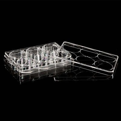ISO13485 consumíveis de PCR de poliestireno placa de cultura celular de 6 poços