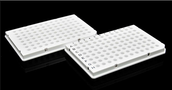 Consumíveis de PCR brancos 0,1 ml Placa de PCR com meia borda de 96 poços