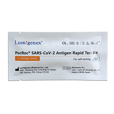 Kit de teste rápido de antígeno Covid19 para autoteste certificado pela CE